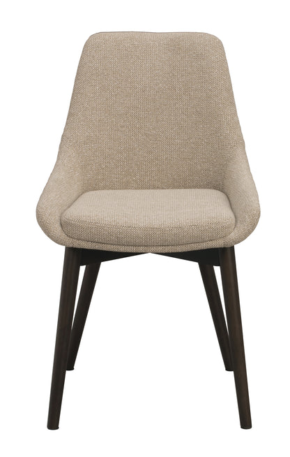 Denley Dining Chair (Set of 2) – Light Beige / Brown Oak
