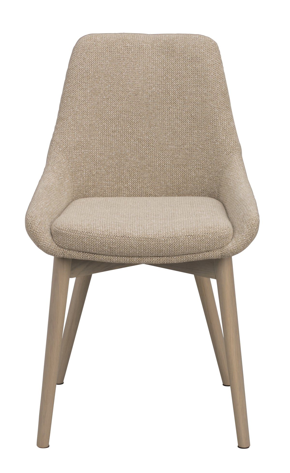Denley Dining Chair (Set of 2) – Light Beige / Whitewash Oak