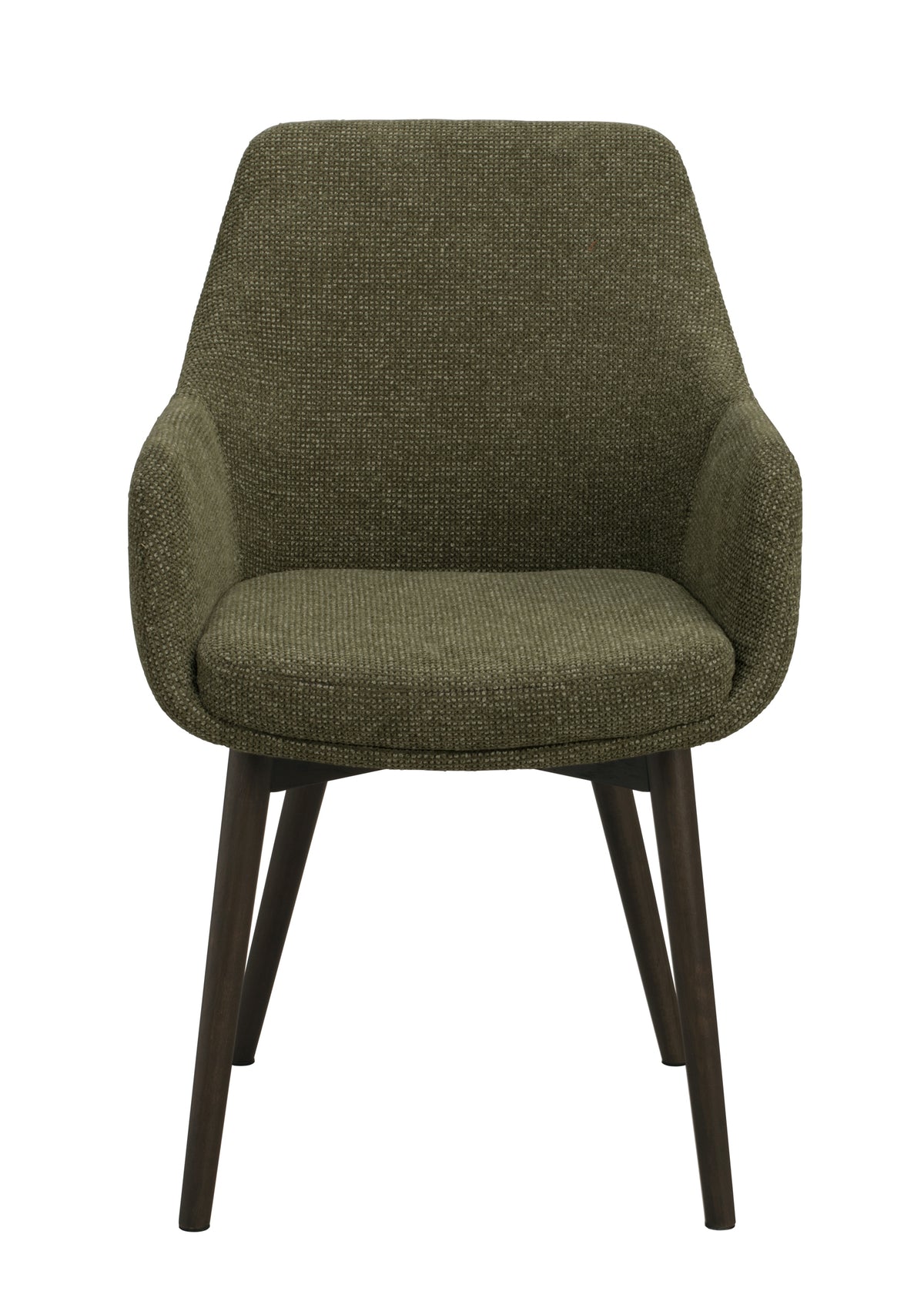Denley Dining Chair with Armrests (Set of 2) – Green / Brown Oak