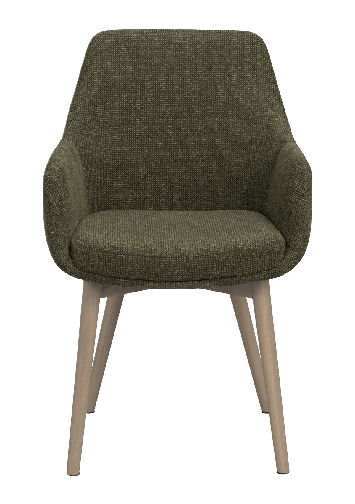 Denley Dining Chair with Armrests (Set of 2) – Green / Whitewash Oak