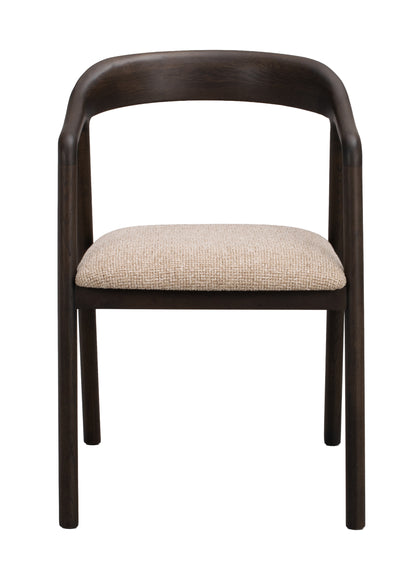 Dillon Dining Armchair (Set of 2) – Brown Oak / Beige