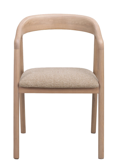 Dillon Dining Armchair (Set of 2) – Whitewash Oak / Beige