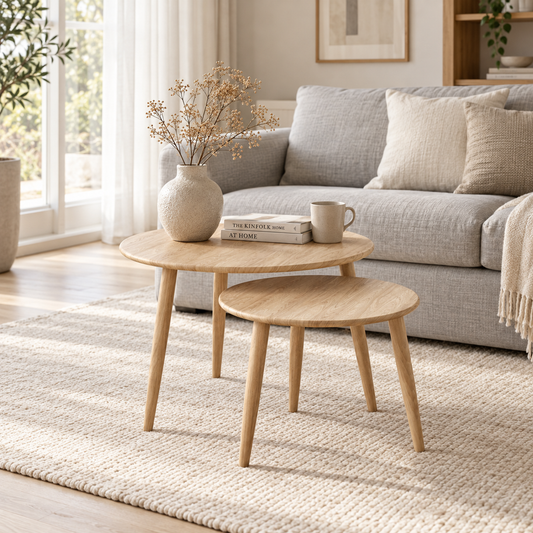 ARC Coffee Tables Set of 2 Ø75/Ø55CM in a living room