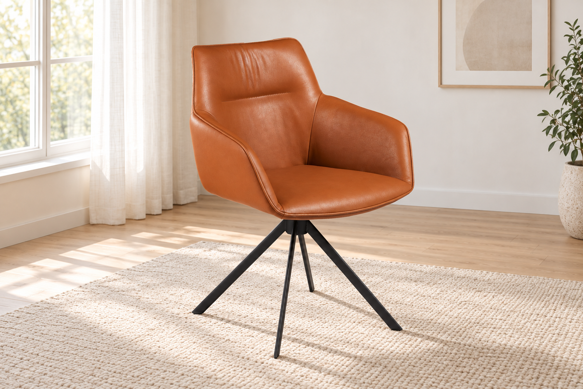 LEAN BACK Dining Chair with Swivel Base Set of 2 in a dining room