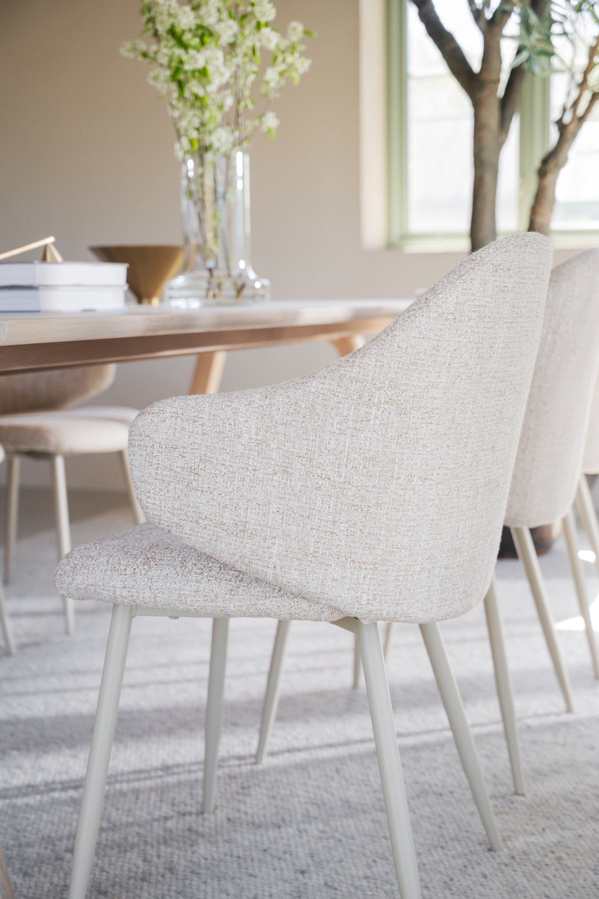 Drake Dining Armchair – Light Beige (Set of 2)