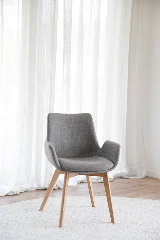 DRIMSDALE Grey Set of 2 Armchairs – room setting