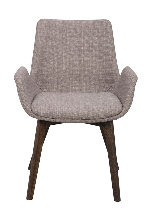 DRIMSDALE Grey Set of 2 Armchairs – Brown oak