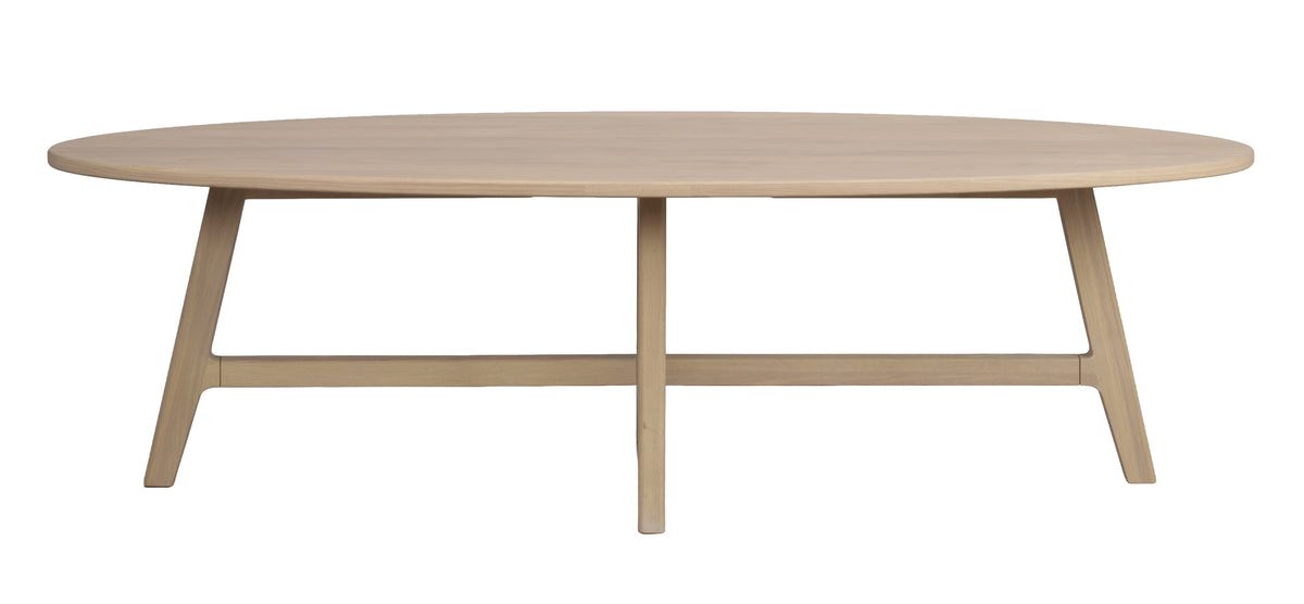 Dumbarton Oval Coffee Table 146 x 58 cm – Whitewash Oak