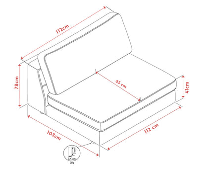 Duncan 1.5-Seater Middle Module – Light Beige