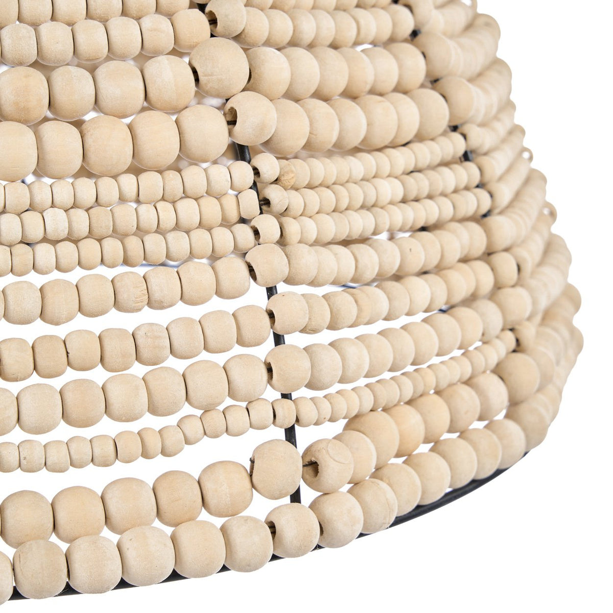 The Wooden Bead Dome Pendant - Natural