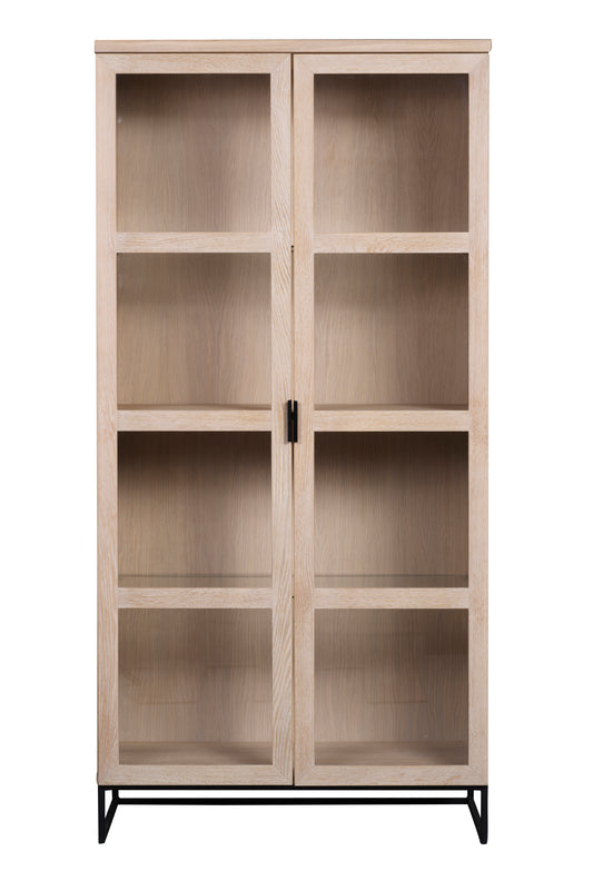 EVERETT HIGH Glass Cabinet – Whitewashed Oak