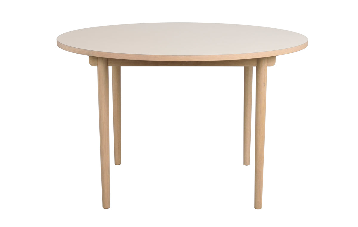 Fairmount Round Dining Table Ø120 cm – Beige / Whitewash Oak