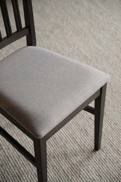 Filippa Dining Chair – Dark Brown Oak / Beige (Set of 2)