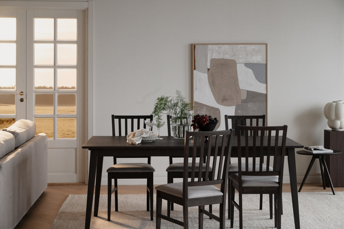 Filippa Dining Chair – Dark Brown Oak / Beige (Set of 2)