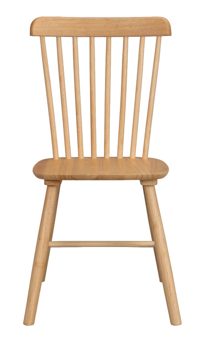 Foxford Spindle-Back Dining Chair (Set of 2) – Oak-Coloured