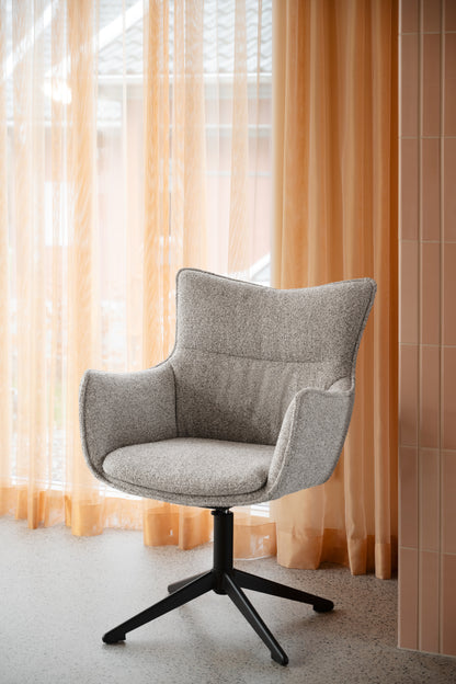 Fresno Swivel Dining Armchair – Beige (Set of 2) – room setting
