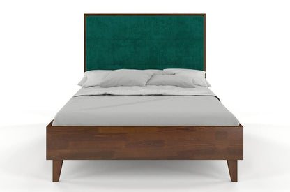 FRIDA Pine Bed with Upholstered Headboard