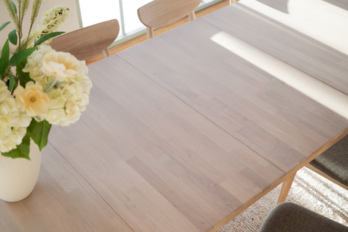 Gardner Dining Table, White Pigmented Oak, 200 to 300 cm