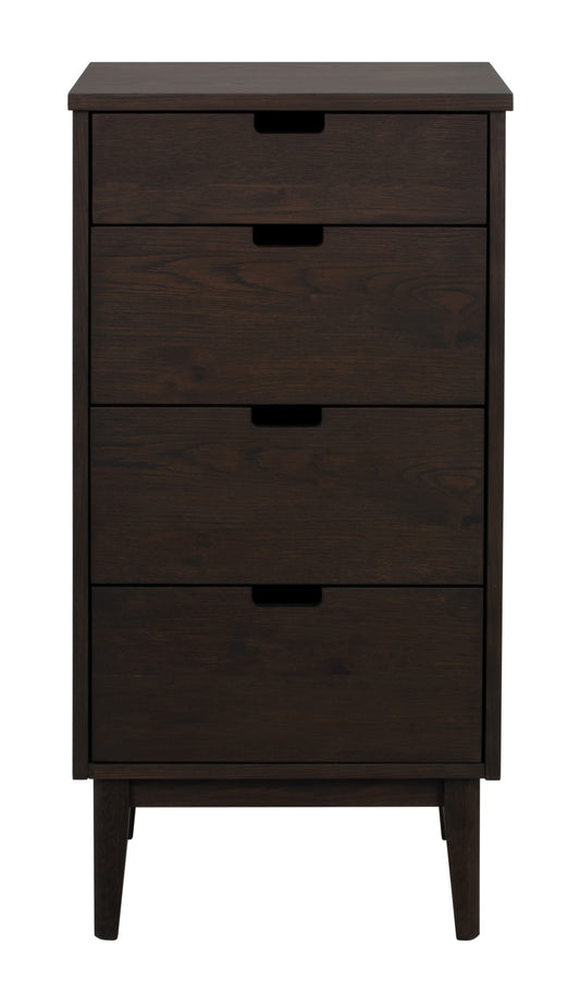 Garrison Tall Chest of 4 Drawers – Brown Oak