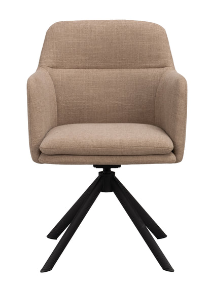 Gladstone Swivel Dining Armchair (Set of 2) – Medium Beige