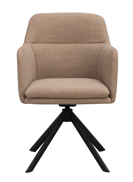 Gladstone Swivel Dining Armchair (Set of 2) – Medium Beige