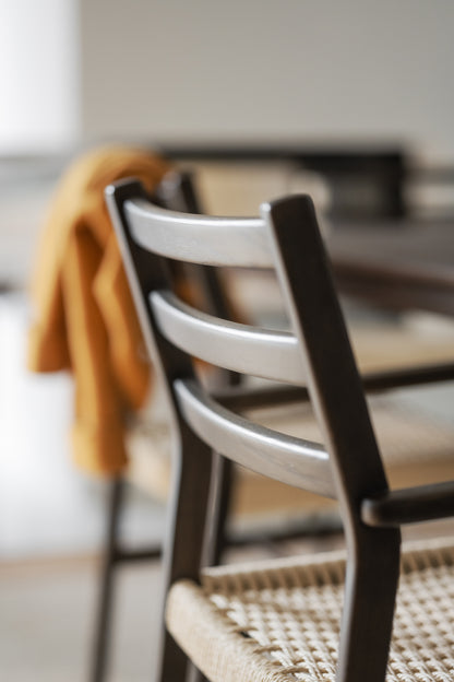 Harlan Dining Armchair with Woven Seat – room setting