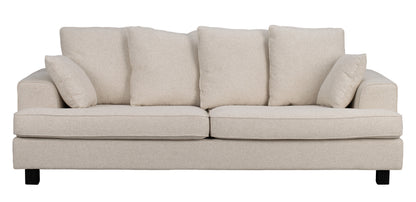 Hartsville 3-Seater Sofa – Light Beige / Black Oak
