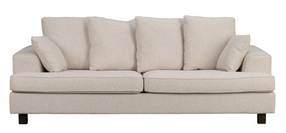 Hartsville 3-Seater Sofa – Light Beige / Brown Oak