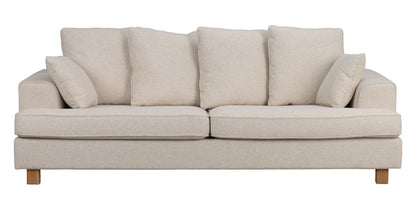 Hartsville 3-Seater Sofa – Light Beige / Oak