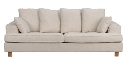 Hartsville 3-Seater Sofa – Light Beige / Oak