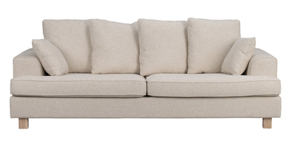 Hartsville 3-Seater Sofa – Light Beige / Whitewashed Oak
