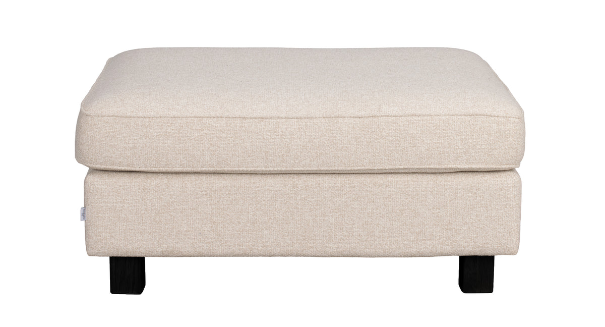 Hartsville Footstool – Light Beige / Black Oak