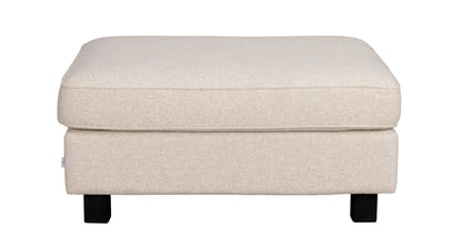 Hartsville Footstool – Light Beige / Black Oak