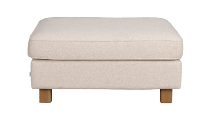 Hartsville Footstool – Light Beige / Oak