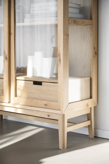 Hazelton Glass Cabinet with Drawers