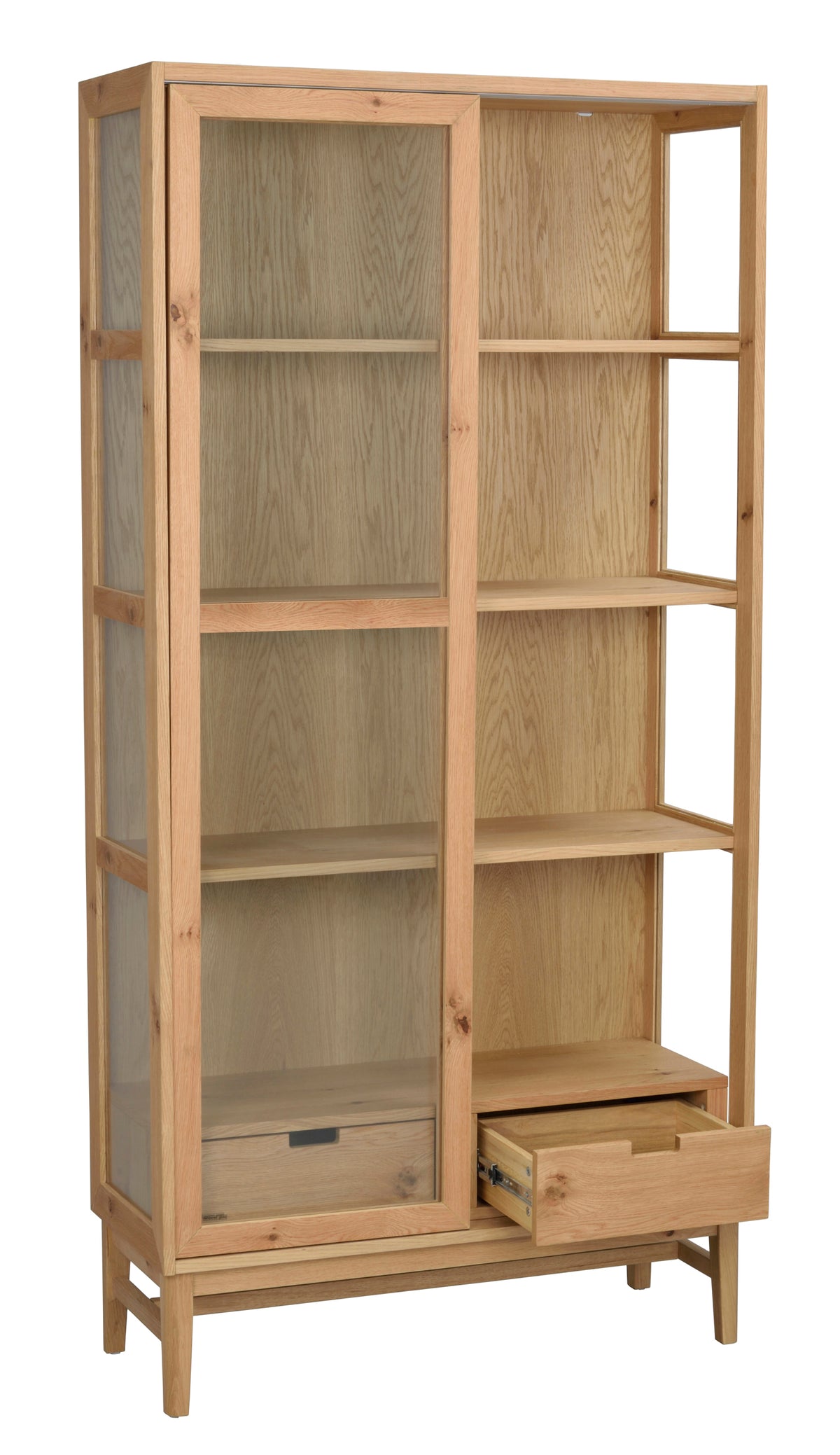 Hazelton Glass Cabinet with Drawers