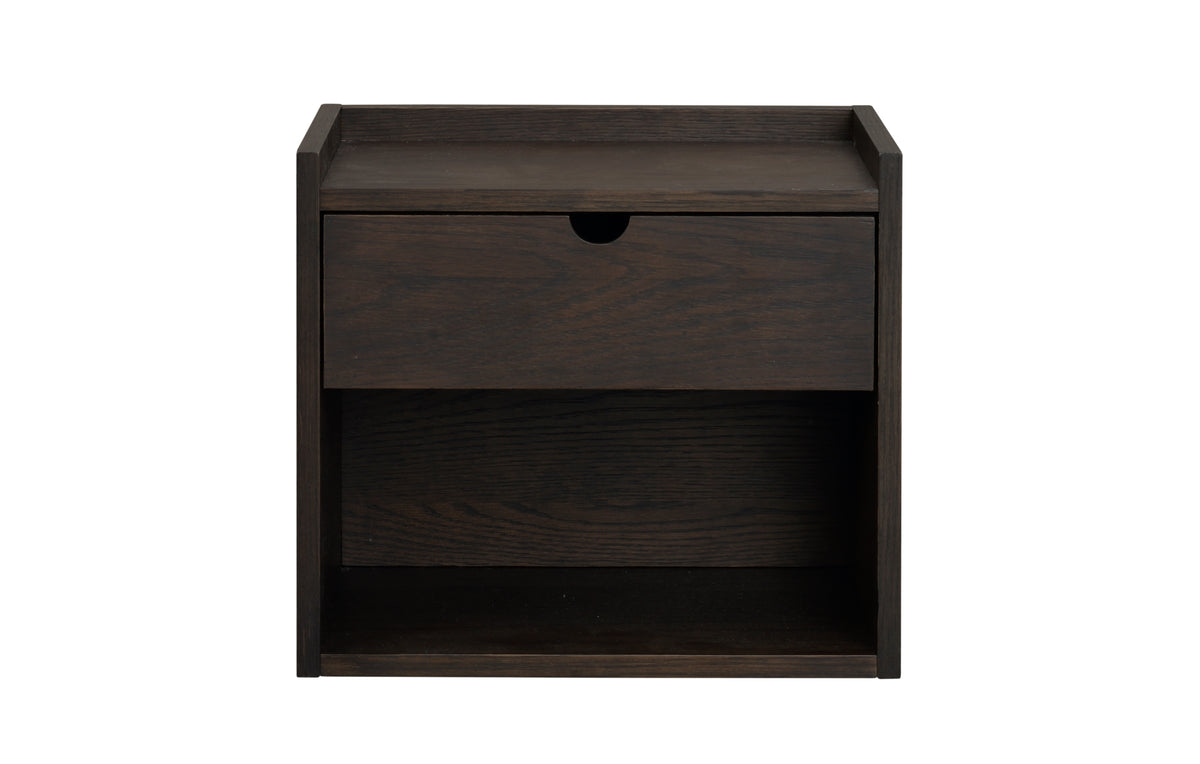 Hillmond Wall-Mounted Bedside Table – Brown Oak