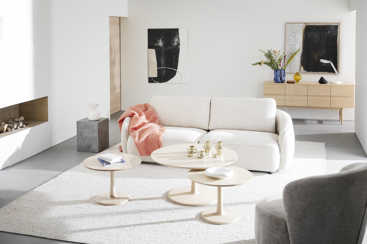 Hobart Round Coffee Table Ø90 cm – Whitewash Oak