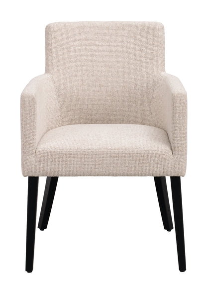 Hudson Dining Armchair (Set of 2) – Light Beige / Black Oak