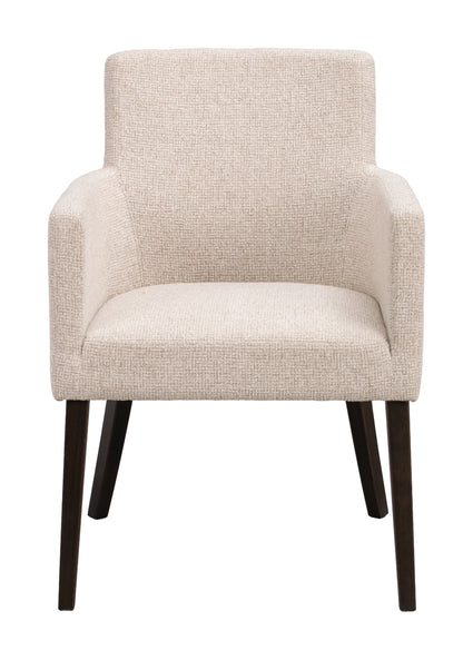 Hudson Dining Armchair (Set of 2) – Light Beige / Brown Oak