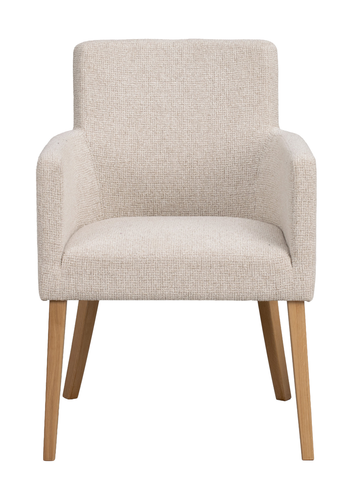 Hudson Dining Armchair (Set of 2) – Light Beige / Oak