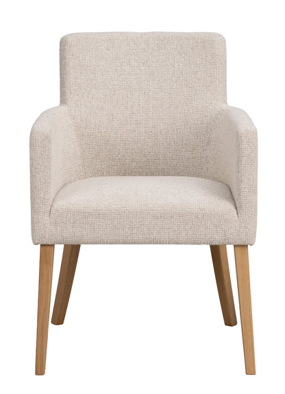 Hudson Dining Armchair (Set of 2) – Light Beige / Oak