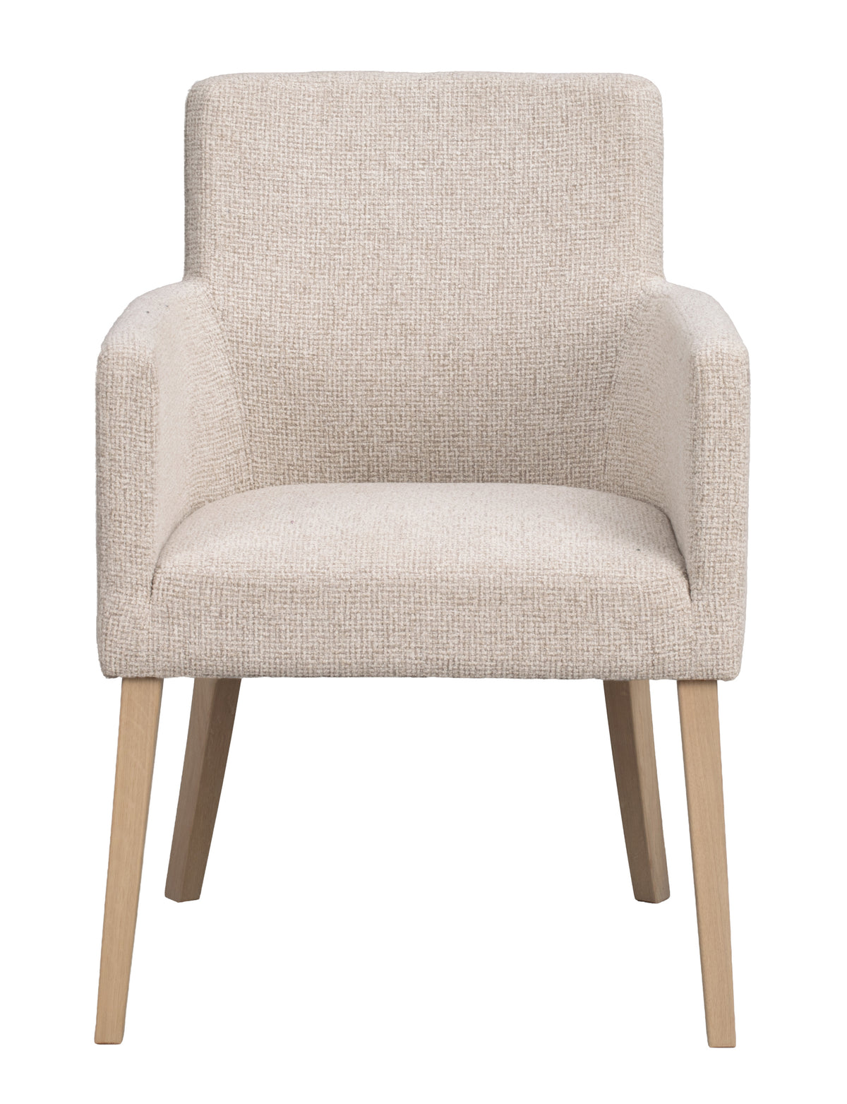 Hudson Dining Armchair (Set of 2) – Light Beige / Whitewash Oak