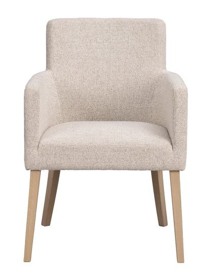 Hudson Dining Armchair (Set of 2) – Light Beige / Whitewash Oak