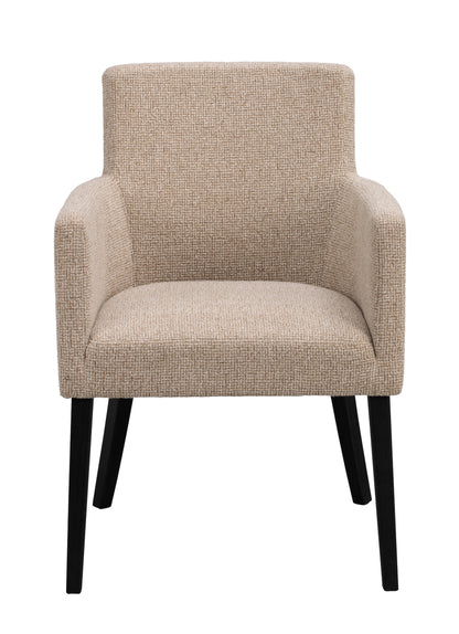 Hudson Dining Armchair (Set of 2) – Medium Beige / Black Oak