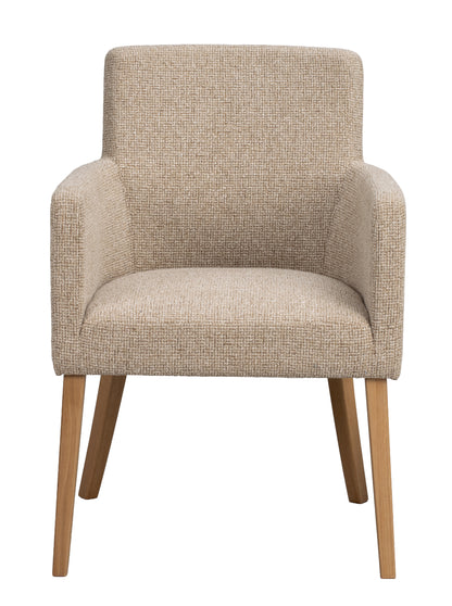 Hudson Dining Armchair (Set of 2) – Medium Beige / Oak