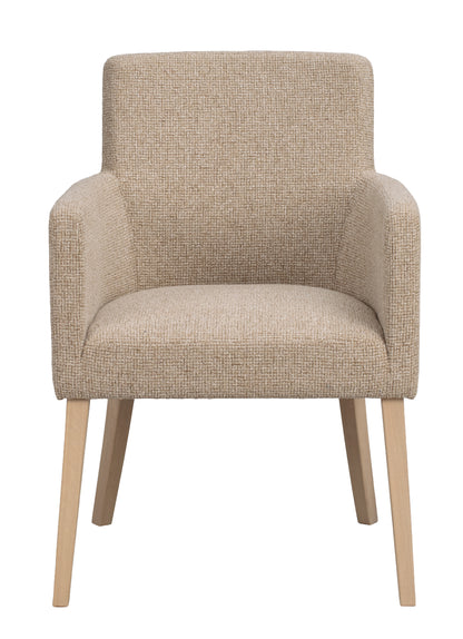 Hudson Dining Armchair (Set of 2) – Medium Beige / Whitewash Oak