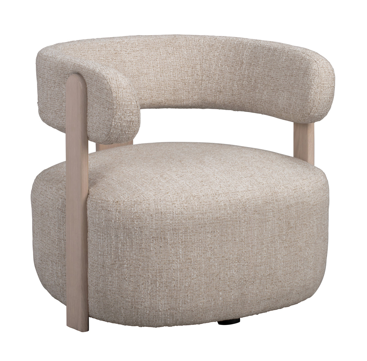 Jenison Lounge Chair – Light Beige / Whitewash Oak