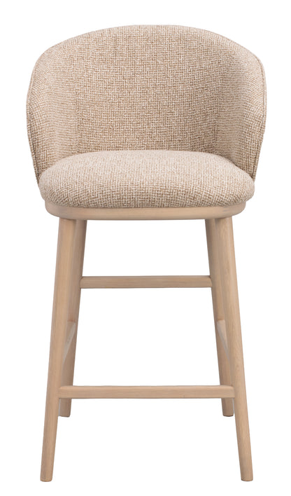 Judson Bar Stool (Set of 2) – Medium Beige / Whitewashed Oak