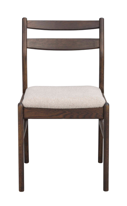 Kerwin Dining Chair (Set of 2) – Brown Oak / Light Beige